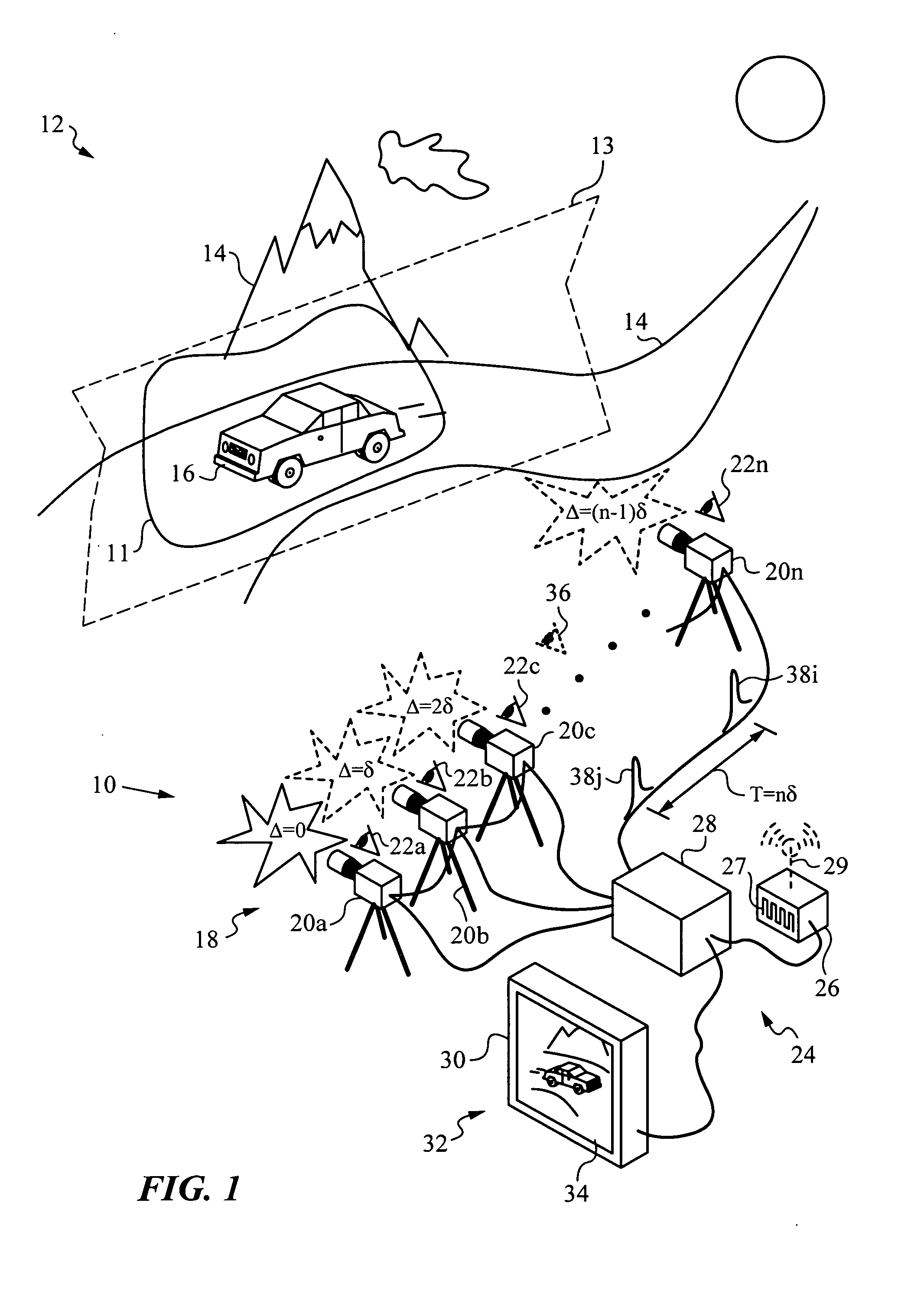 Apparatus and method for capturing a scene using staggered triggering of dense camera arrays