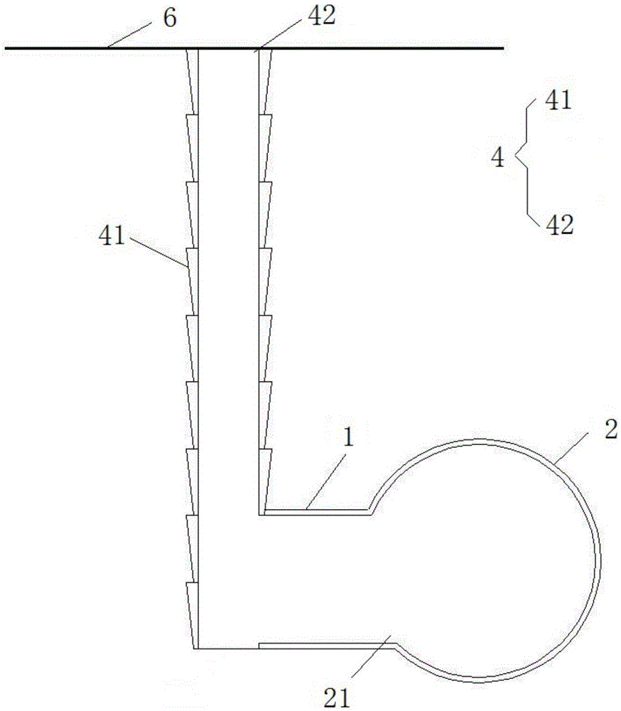 Outlet structure of pipeline of non-excavation type comprehensive pipe rack and method thereof