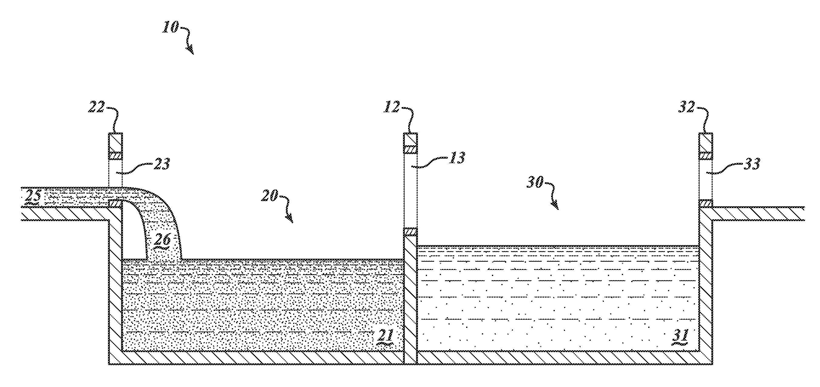 Two-tank wiered reservoir and method of use