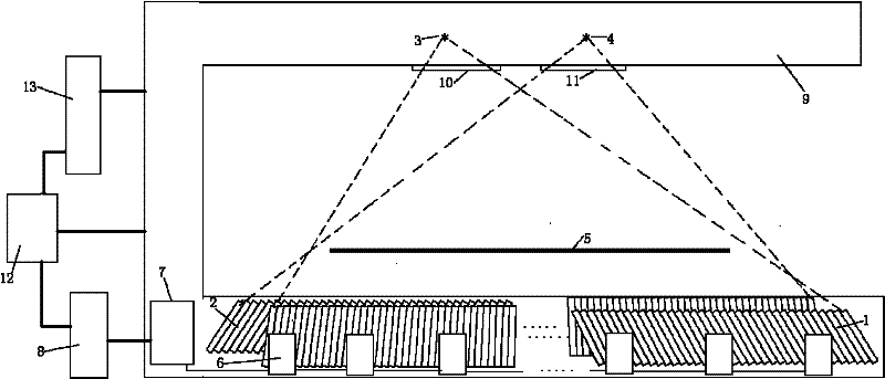 Thickness and convexity detection device for plates and strips