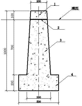 Beach face gradient inclination observation system and application method thereof after closing of tailing warehouse