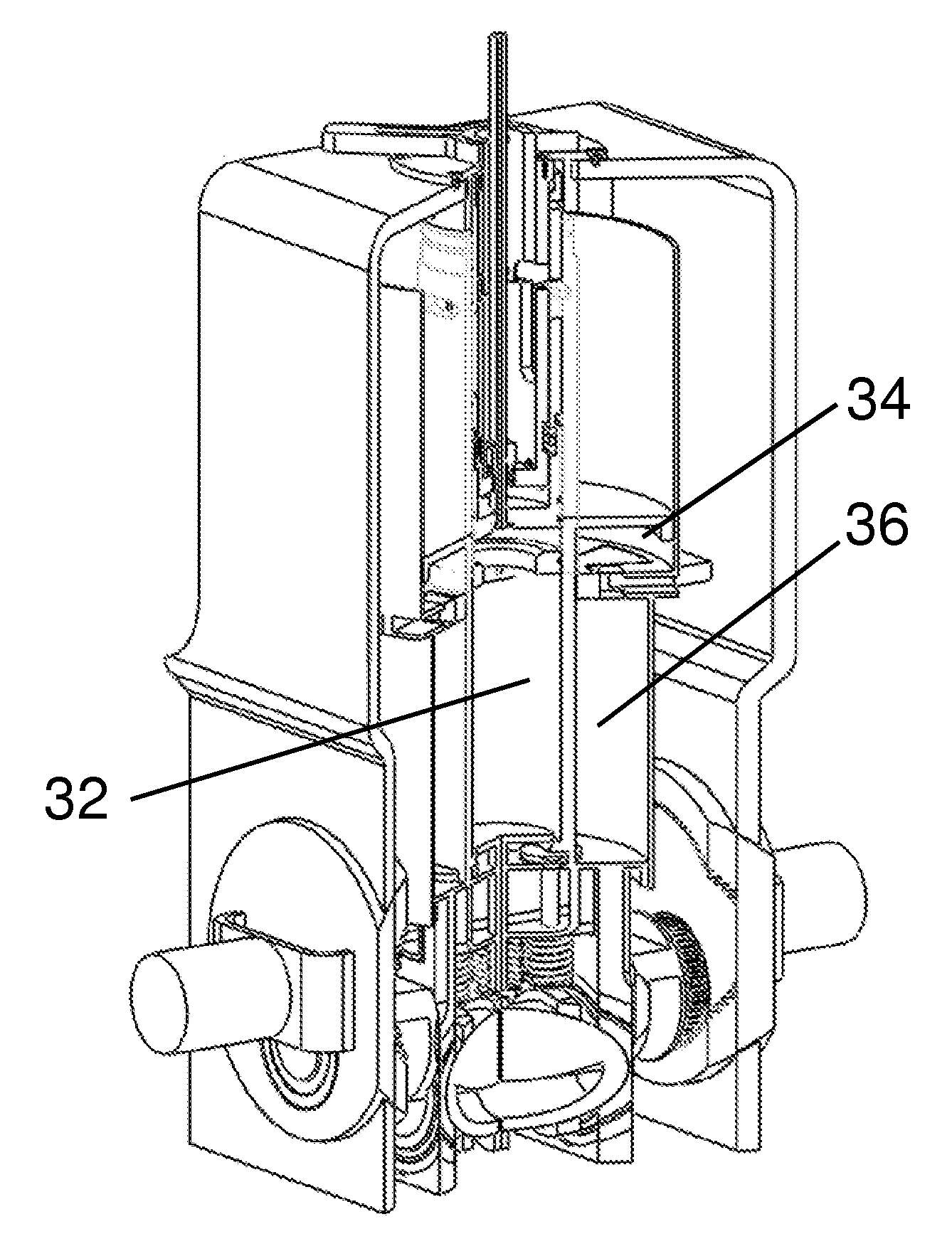 Two-Stroke Internal Combustion Engine with Three Chambers