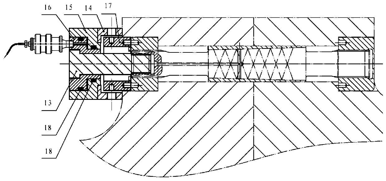 Pre-tightening type bolt connecting assembly for ultra-large compressor spindle connection