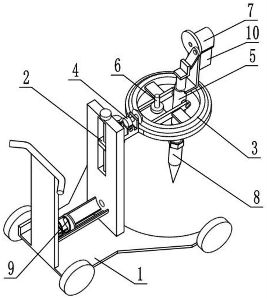 A device for punching holes in the ice surface of fish ponds