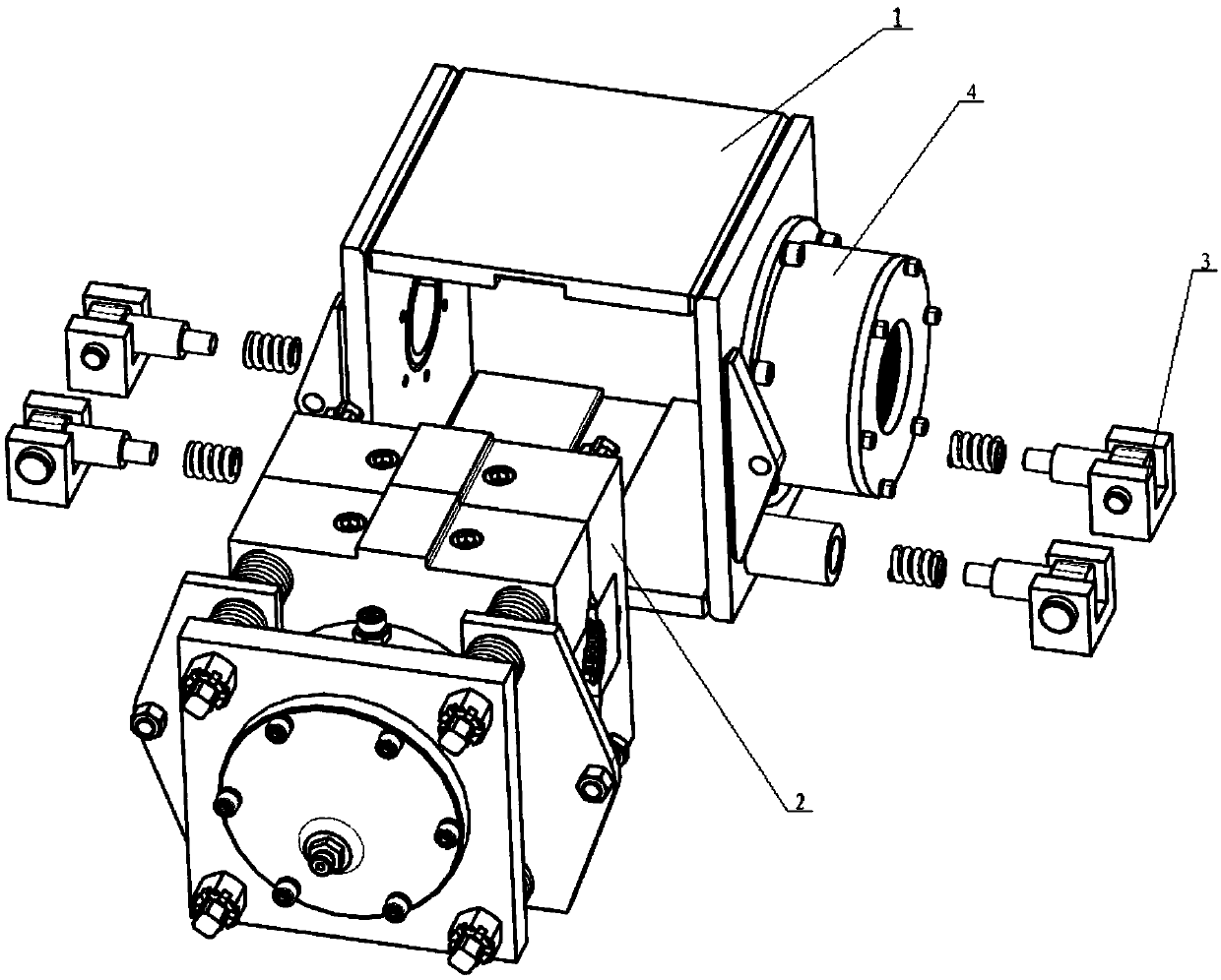 Drill pipe clamping and straightening device with two-way position compensation function and drilling straightening method