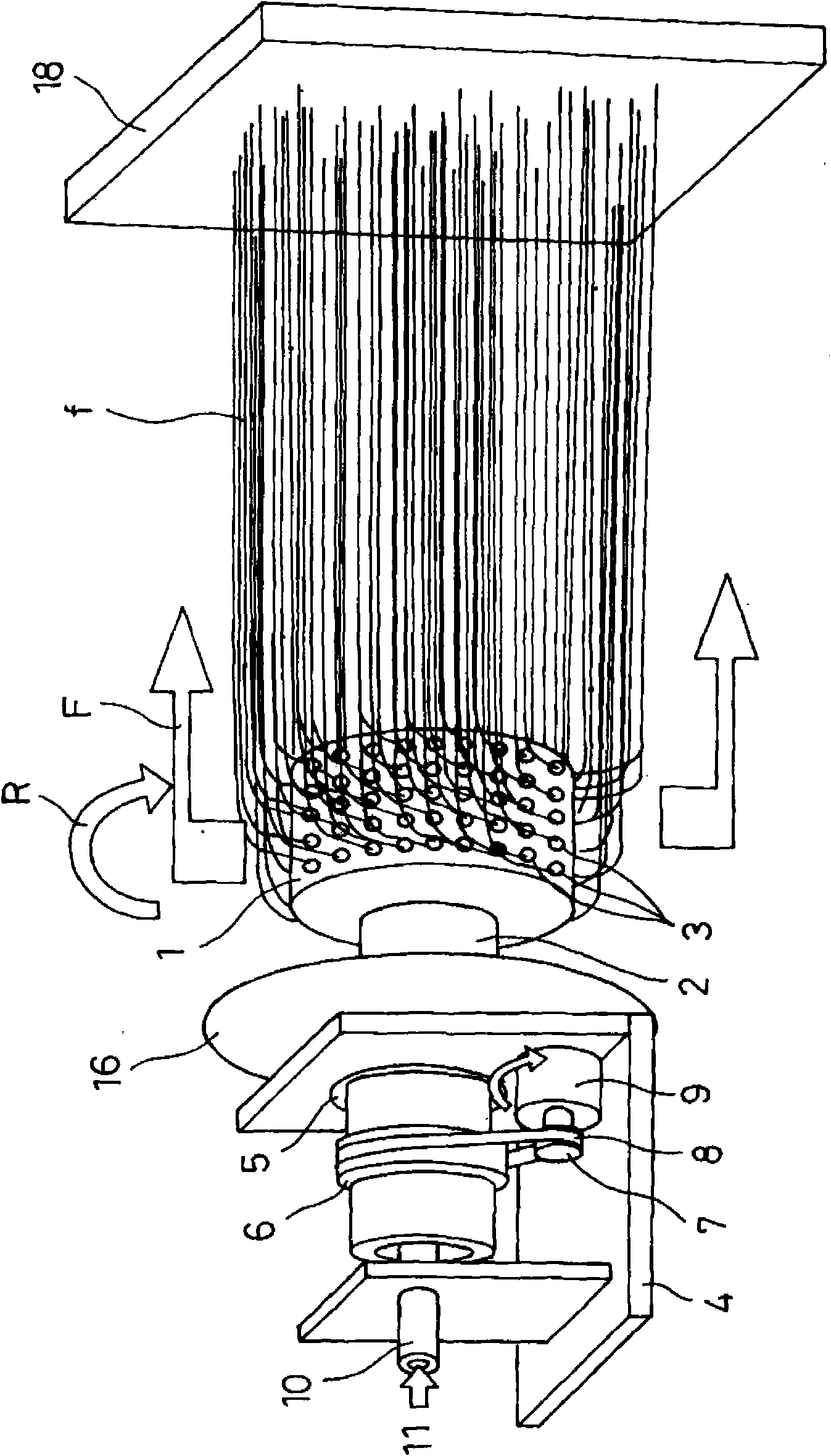 Process and apparatus for producing nanofiber and polymer web