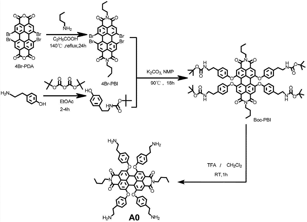 Synthetic method and application of water-soluble fluorescent dendrimers