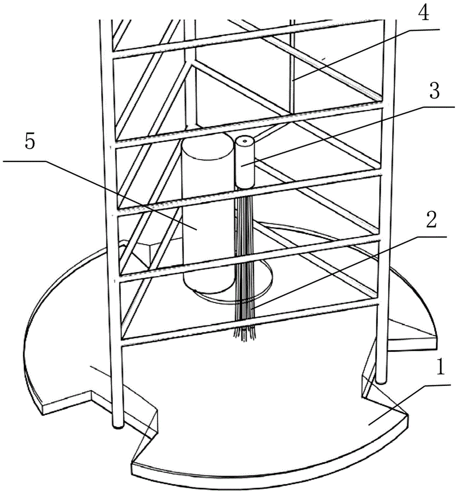 A bush-type spud shoe flushing system for a self-elevating drilling platform