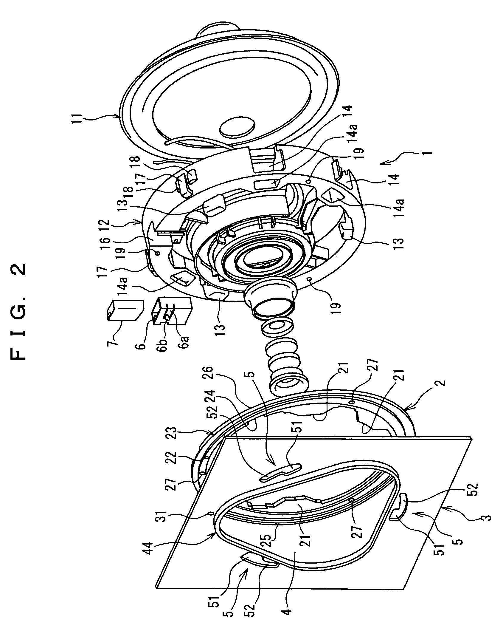 Speaker for vehicle and mounting structure of the speaker
