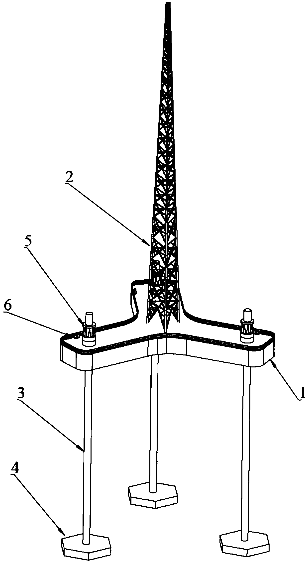 Installation and wind measurement method for movable offshore wind measurement device