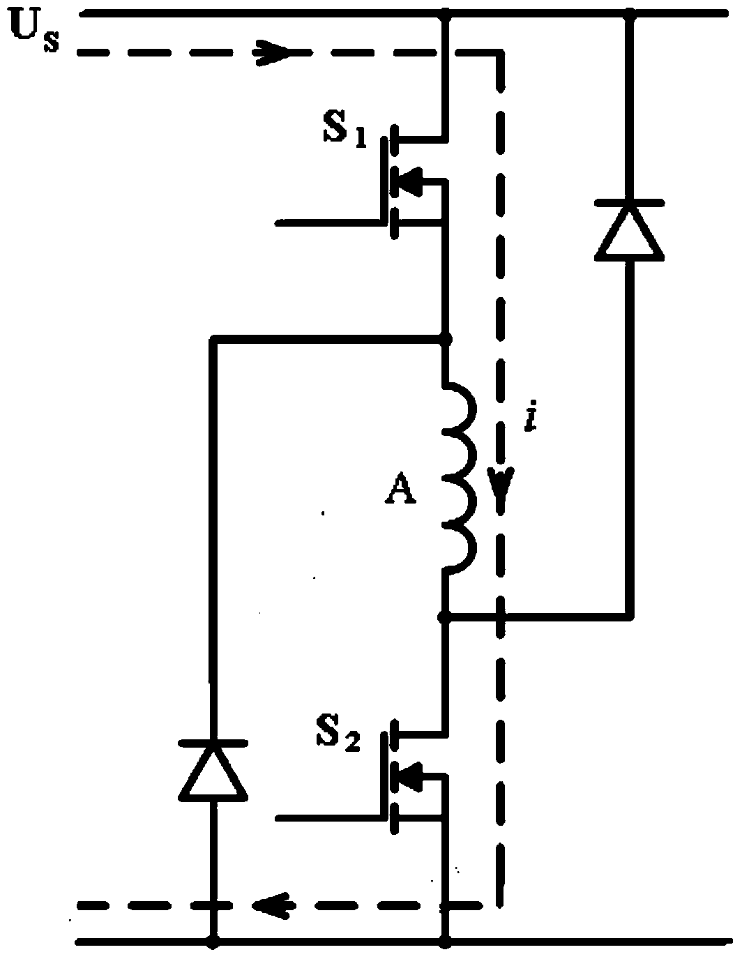 Switch reluctance motor rotor-less position sensor control method