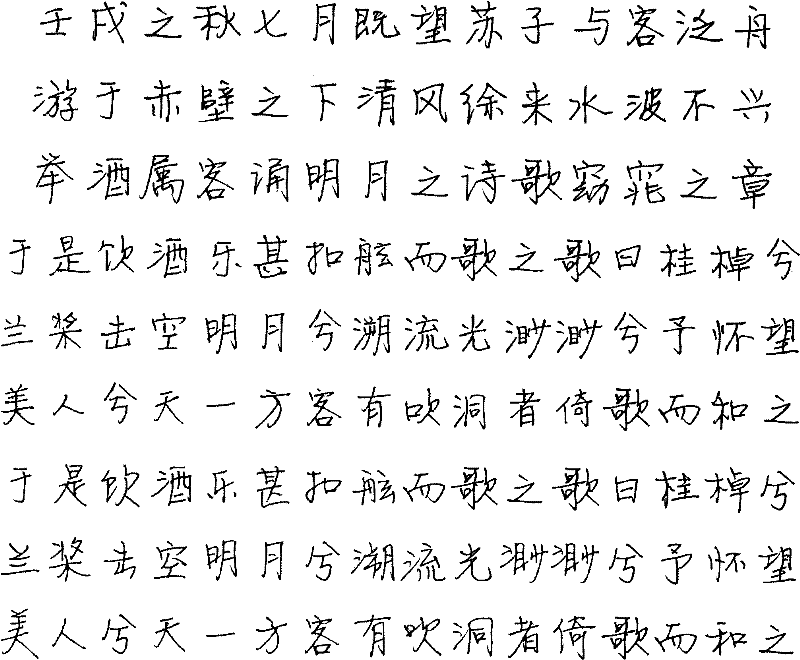 Automatic generation method of imitative computer calligraphy based on handwriting style