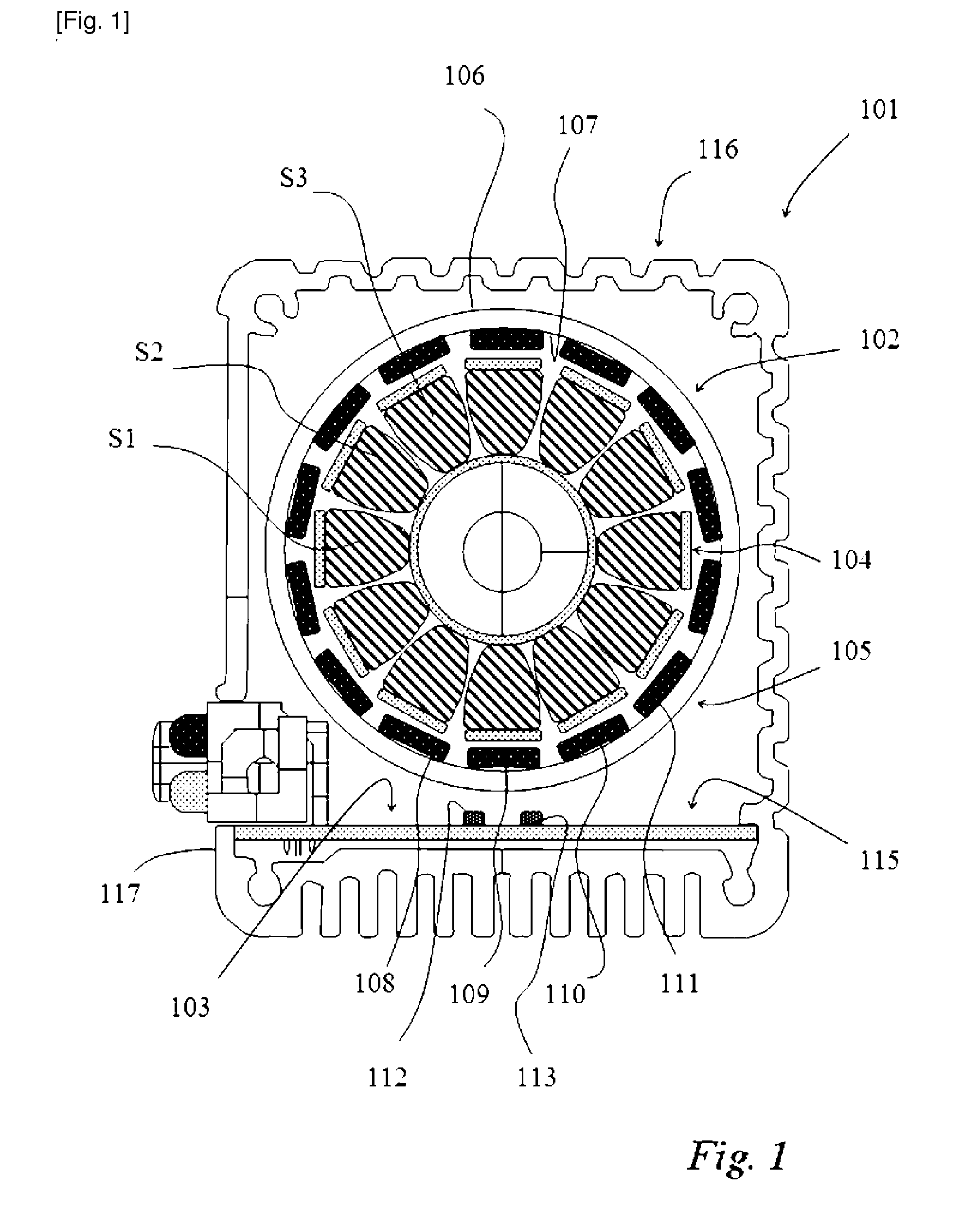 Motor assembly comprising a brushless DC motor with control electronics