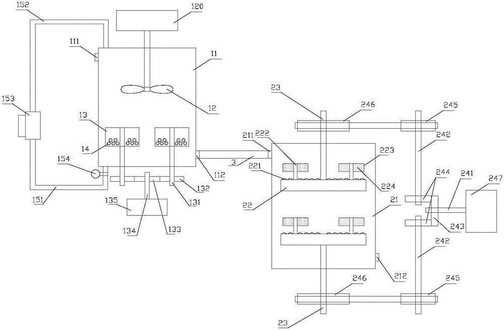 Water-based paint grinding system with circular opposite flushing function