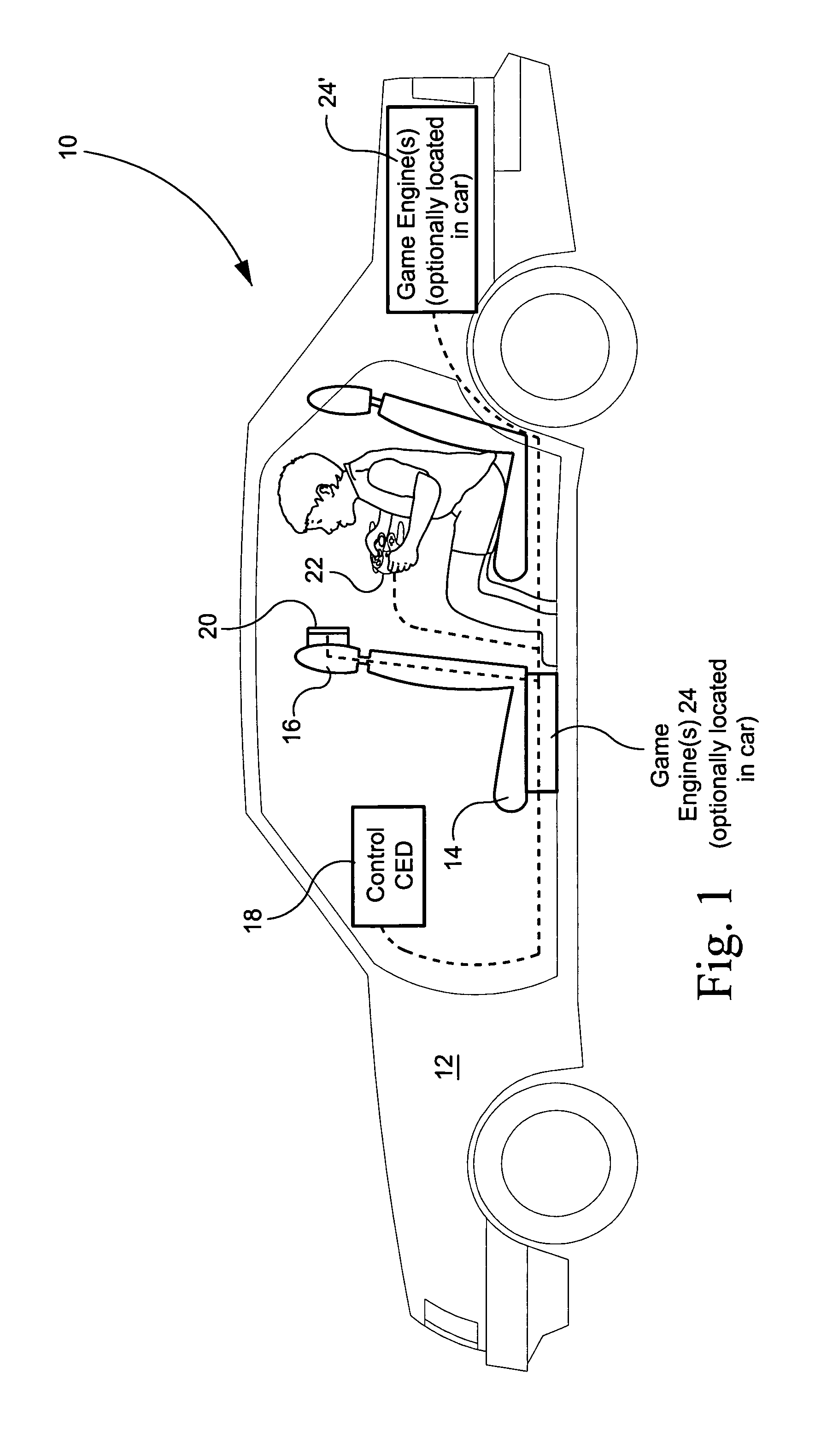 Car-based entertainment system with video gaming