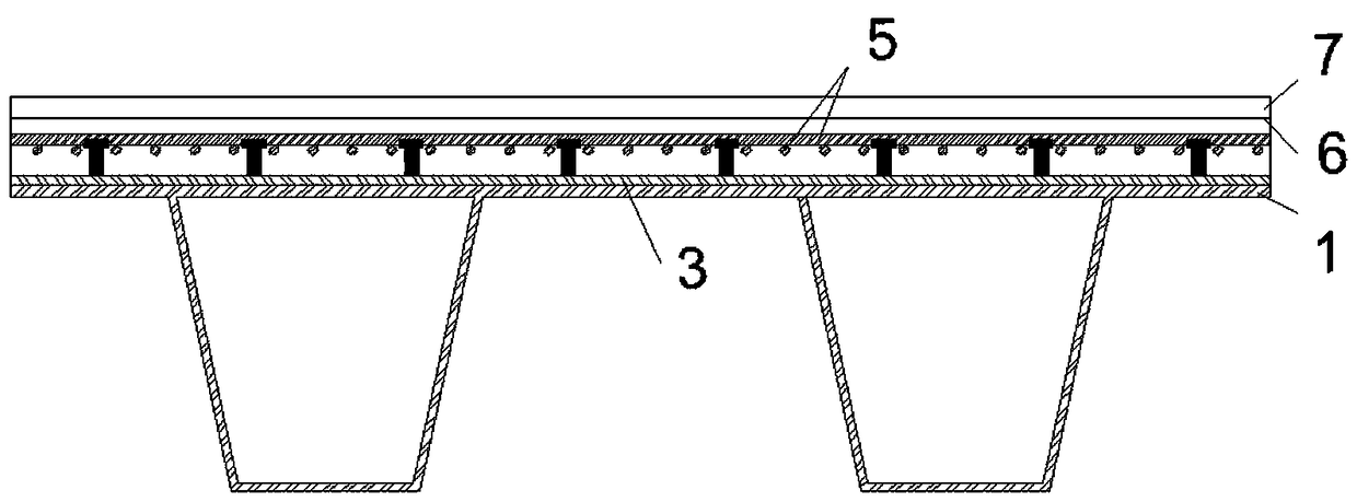 Reinforcing structure for cracked steel bridge panel