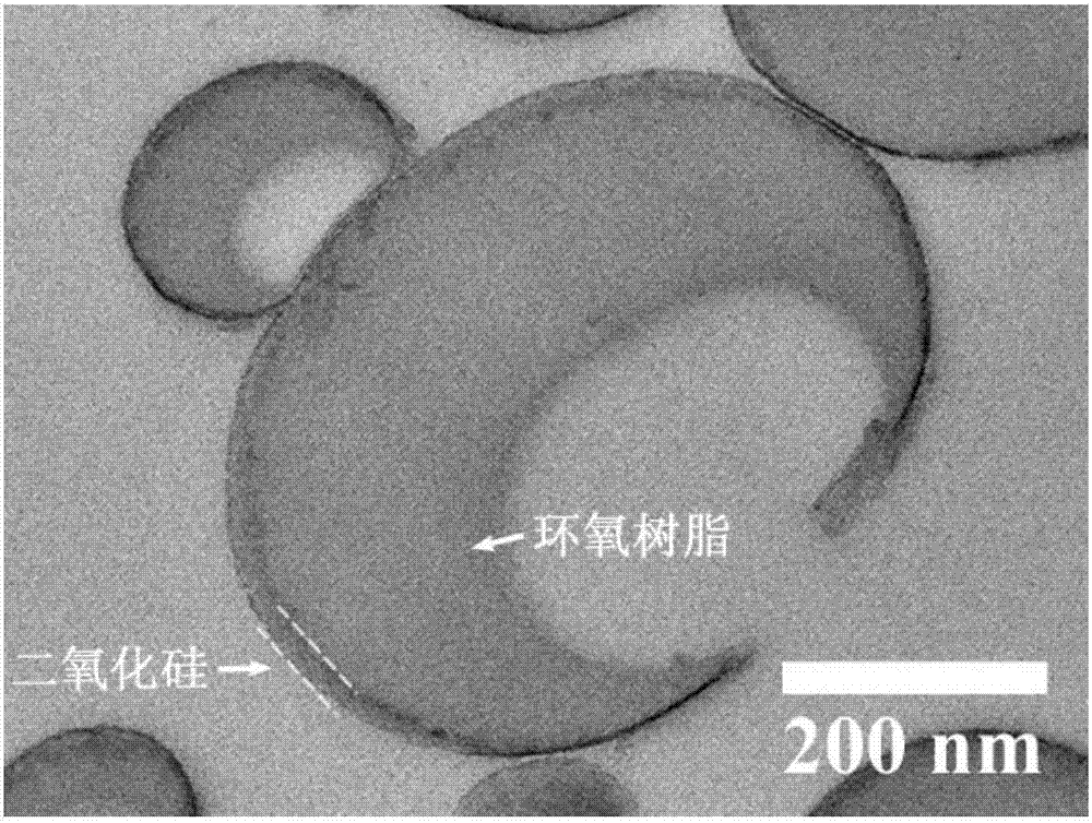 Epoxy resin-silicon dioxide composite mono-porous Janus hollow microsphere and preparation method thereof