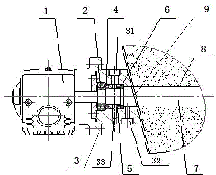 A sealing structure for the rotating shaft of a powder feeder