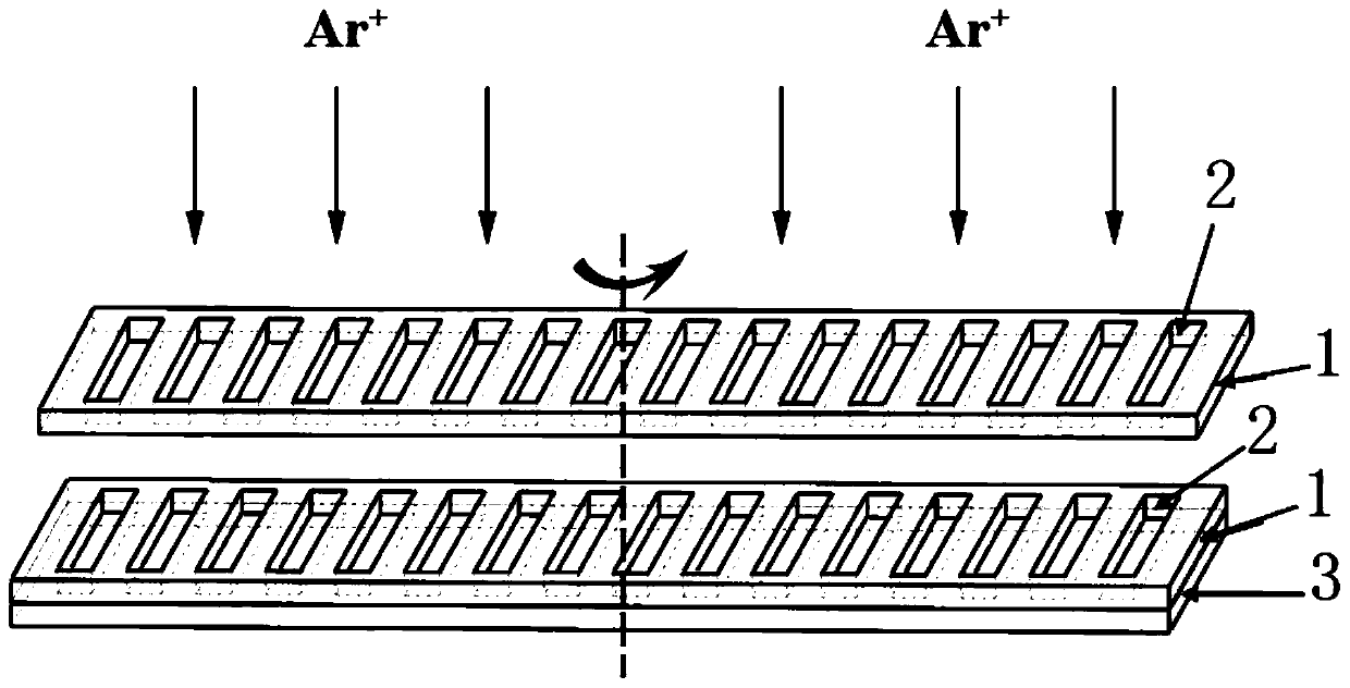 Method for etching surface microstructure of polytetrafluoroethylene material by using ion beam