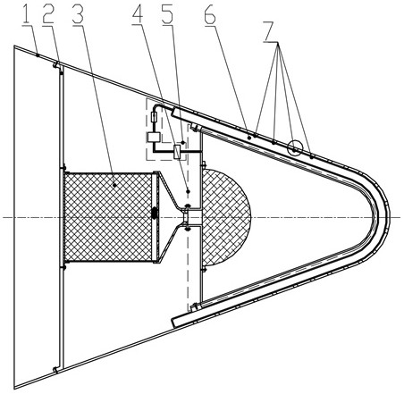 Gas film heat insulation and cooling device for gas source of solid fuel gas generator