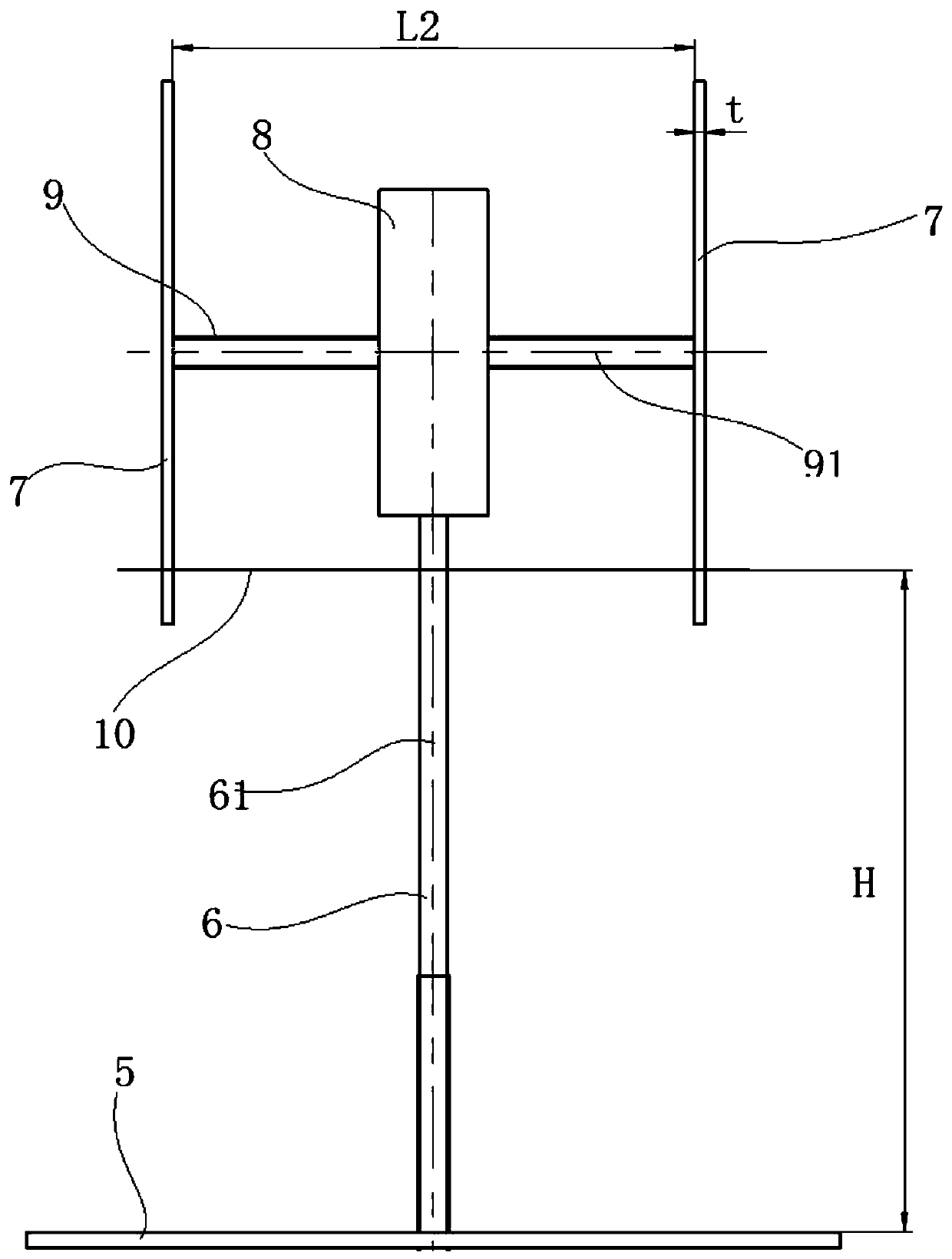 Round hole center positioning device, device for drawing line between centers of round holes and device for measuring distance between centers of round holes