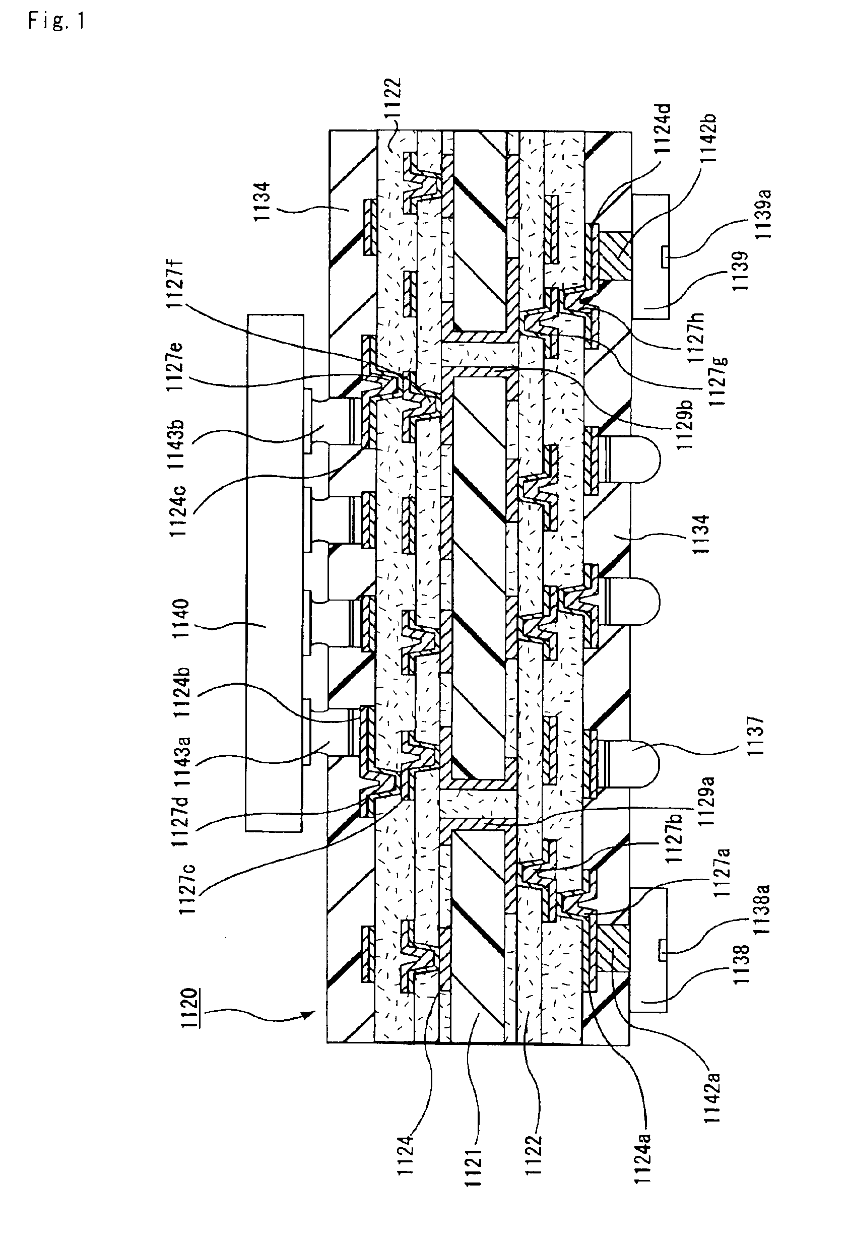 Substrate for mounting IC chip, multilayered printed circuit board, and device for optical communication