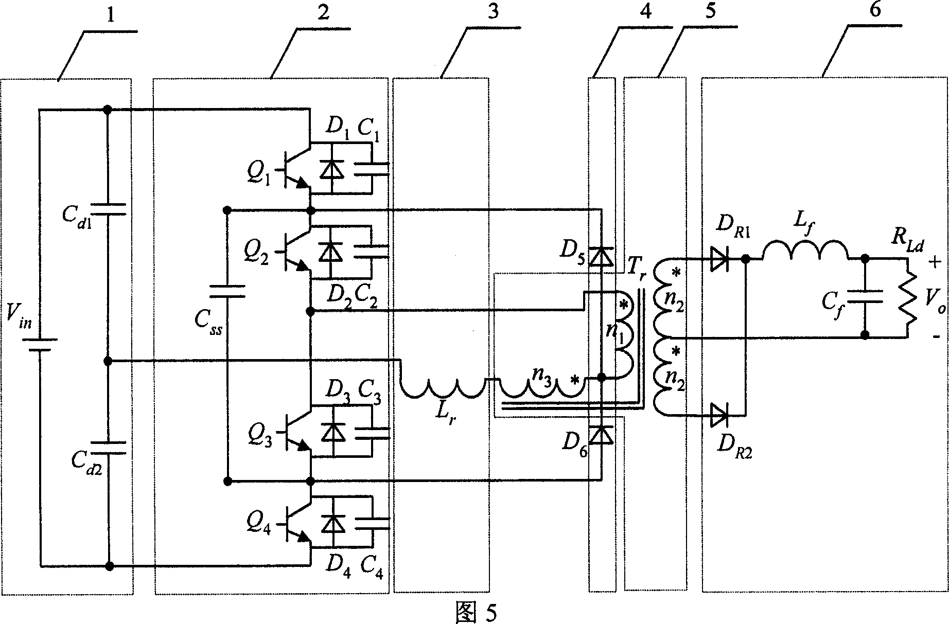 Zero-voltage switch half-bridge three-level direct current converter