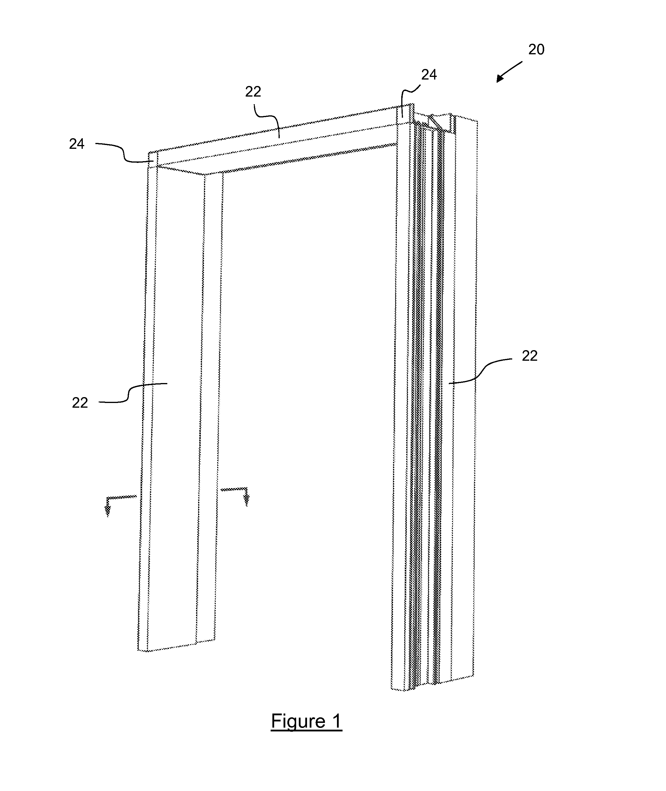 Door frame post, and door frame assembly comprising same and kit for assembly of same