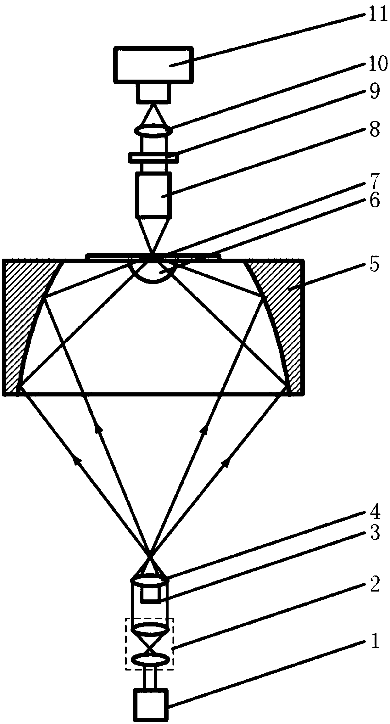 Total internal reflection fluorescence microscopy imaging device based on ellipsoid mirror