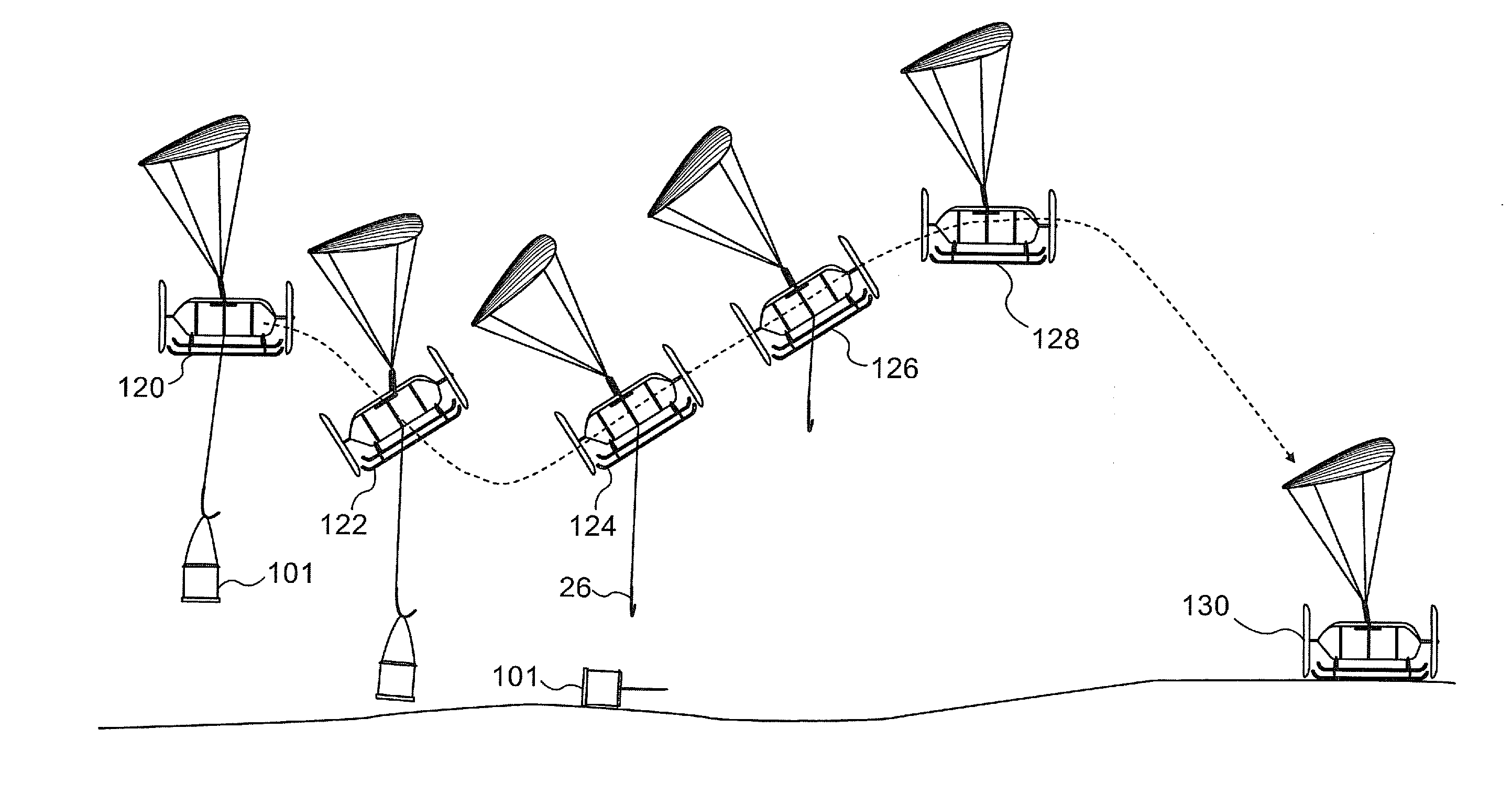 Powered parafoil cargo delivery device and method
