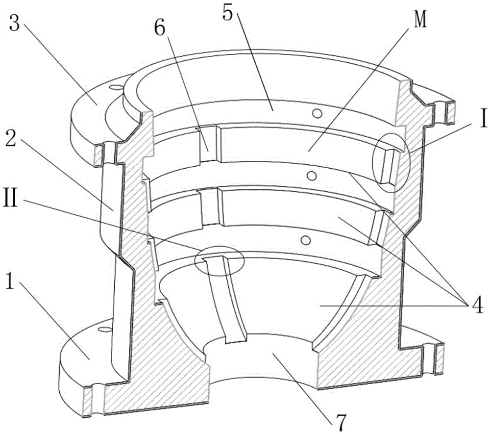 Clamping device for precisely machining inner surface of conformal optical cowling