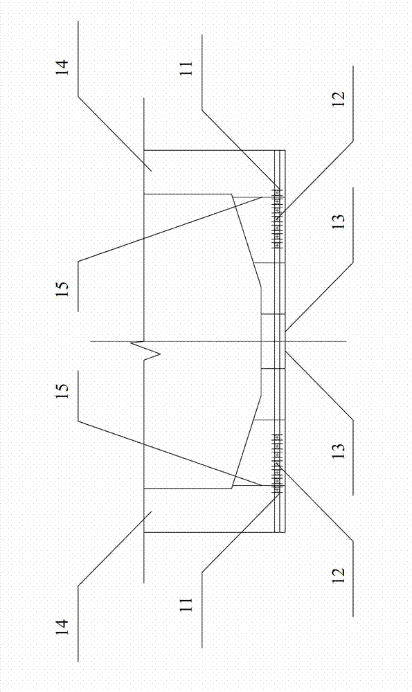 Combined type pre-stressed cable pipeline positioning mesh and construction method