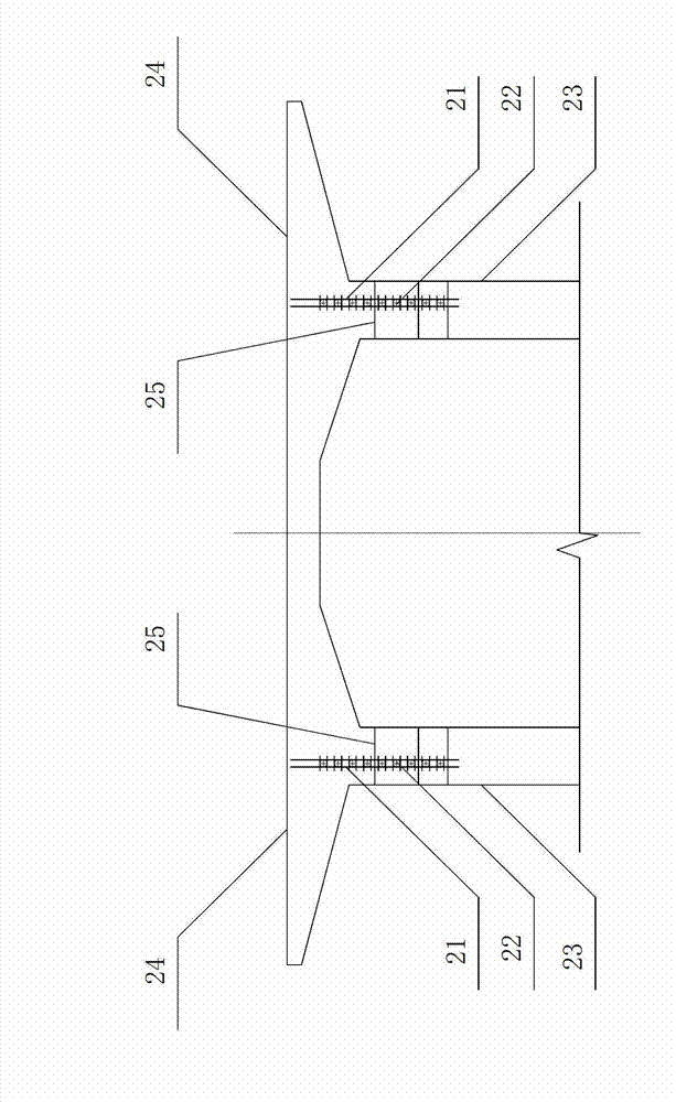 Combined type pre-stressed cable pipeline positioning mesh and construction method