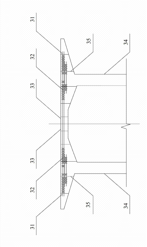 Combined type pre-stressed cable pipeline positioning mesh and construction method