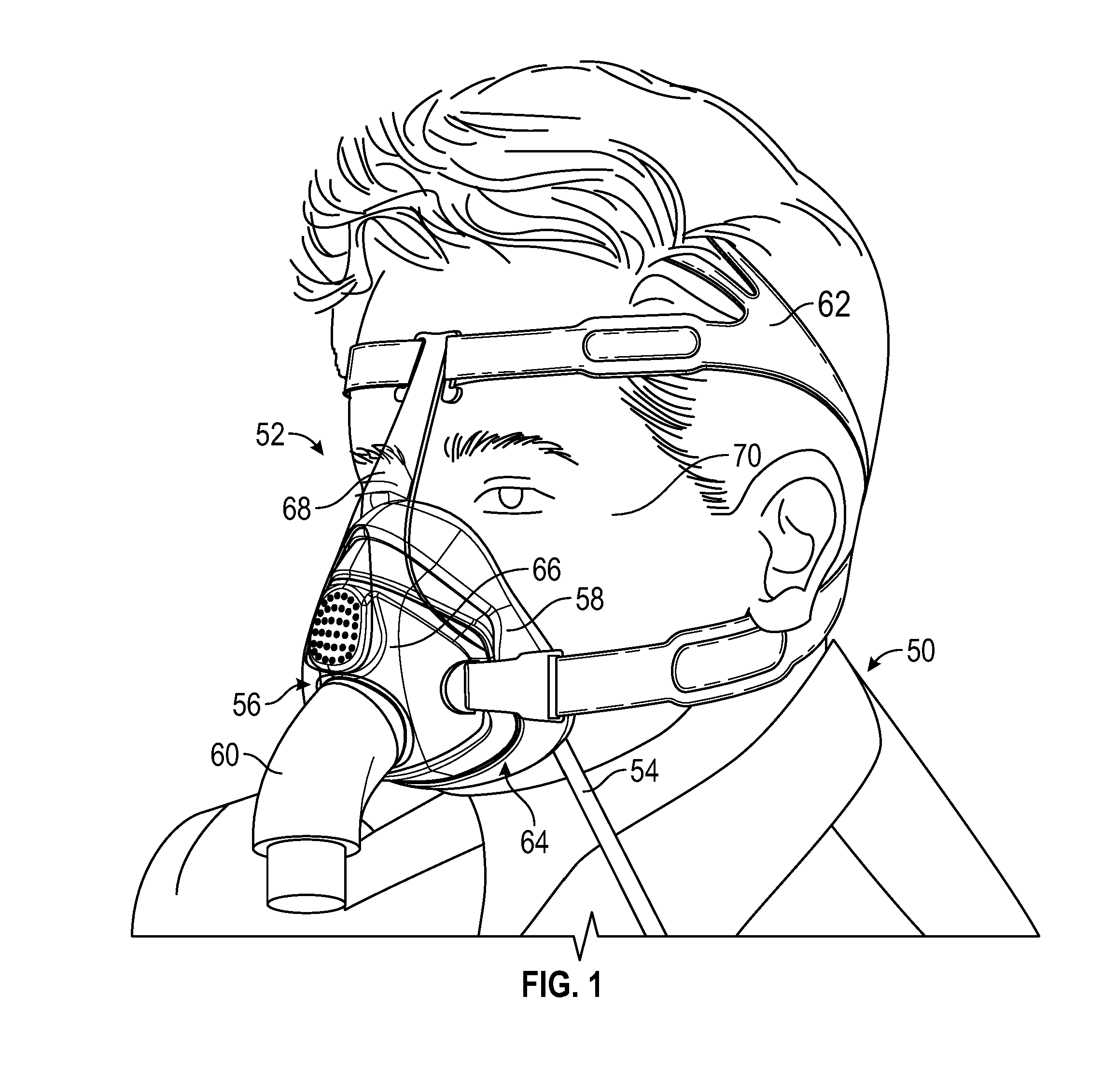 Respiratory mask with nasogastric tube path