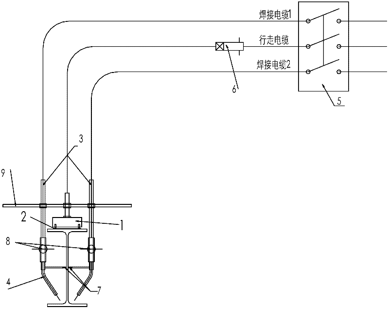 Semi-automatic double-head riding welding machine