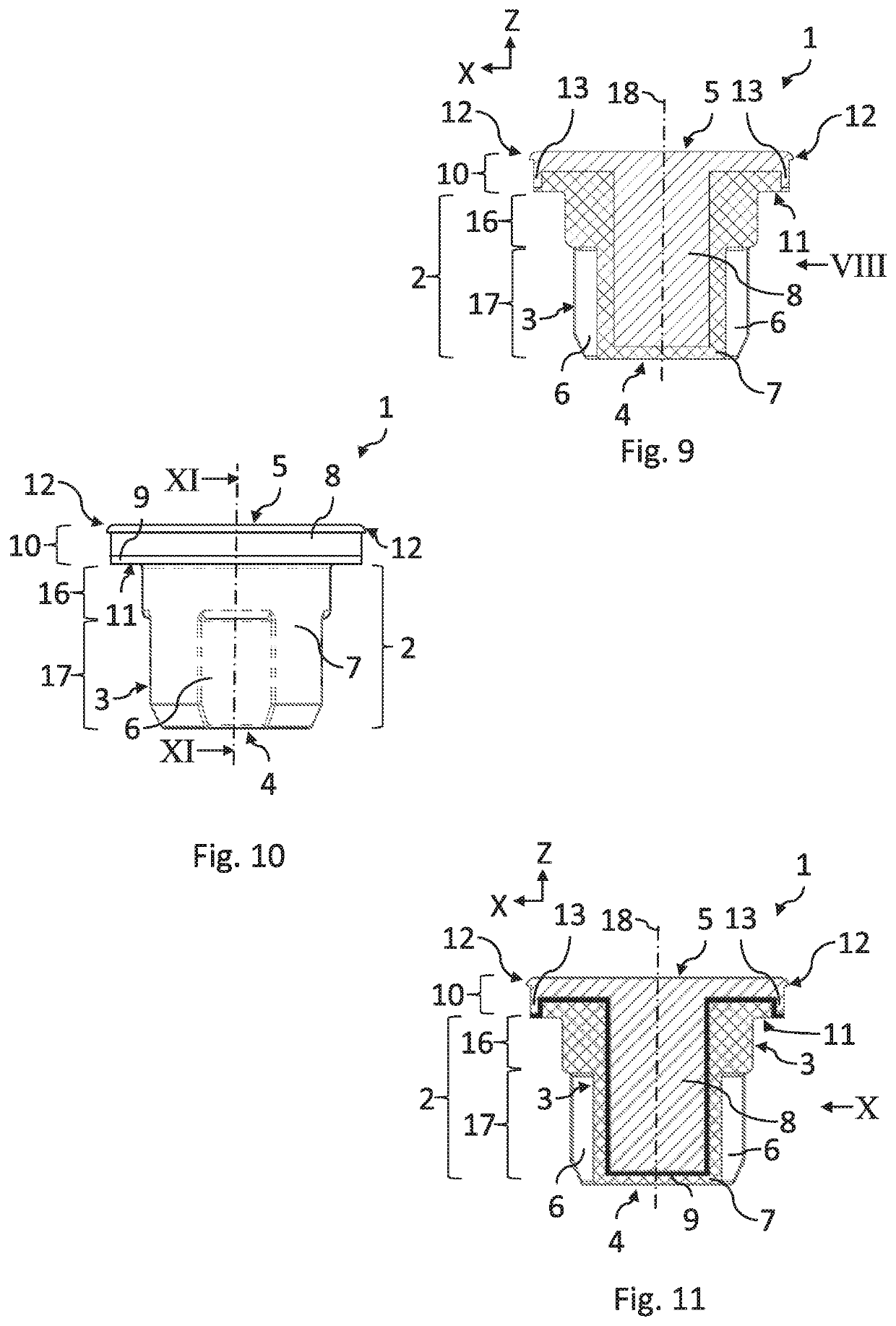 Stopper for a container for use in freeze-drying processes, and assembly of a stopper and a container