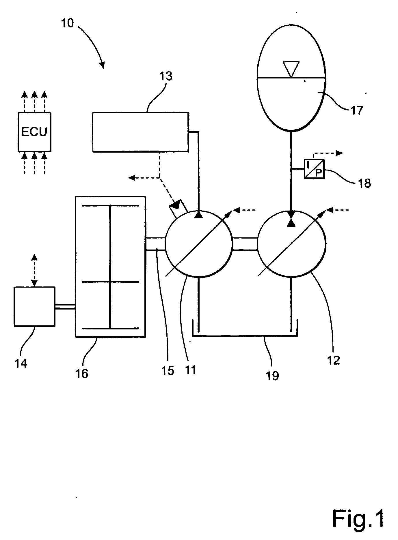 Arrangement for operating a hydraulic device