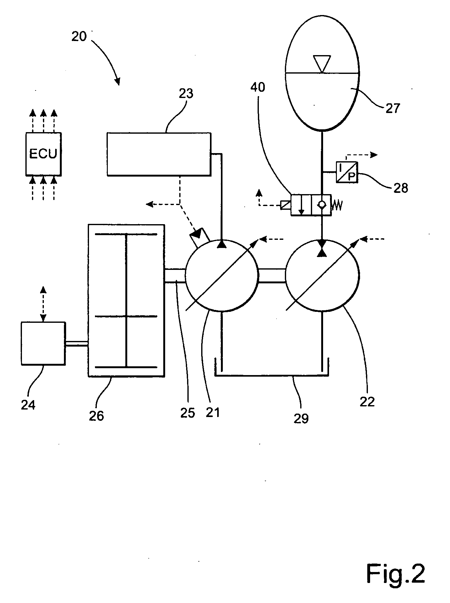 Arrangement for operating a hydraulic device