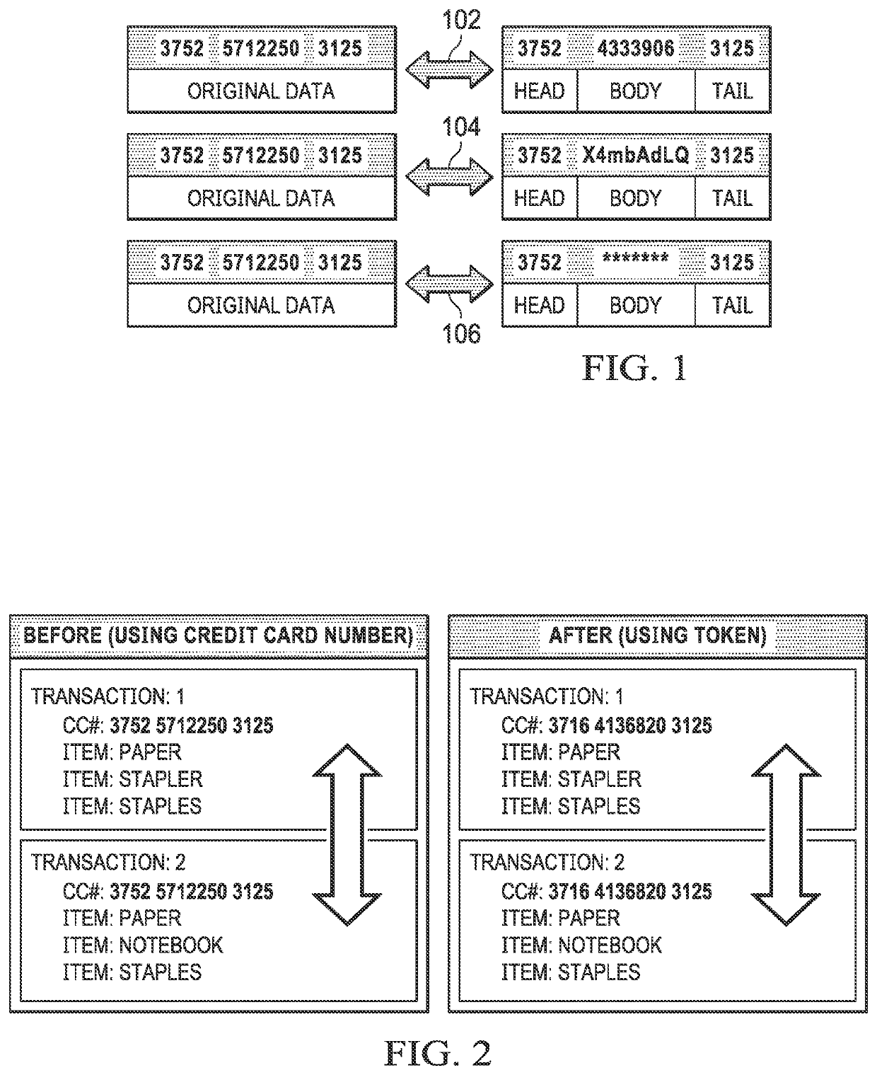 Token-based data security systems and methods for structured data