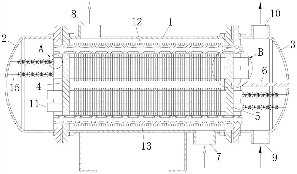 A hybrid gas condensing heat exchanger