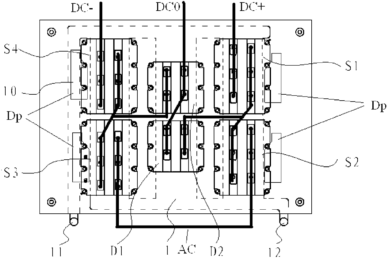 Modularized structure of three-level converter