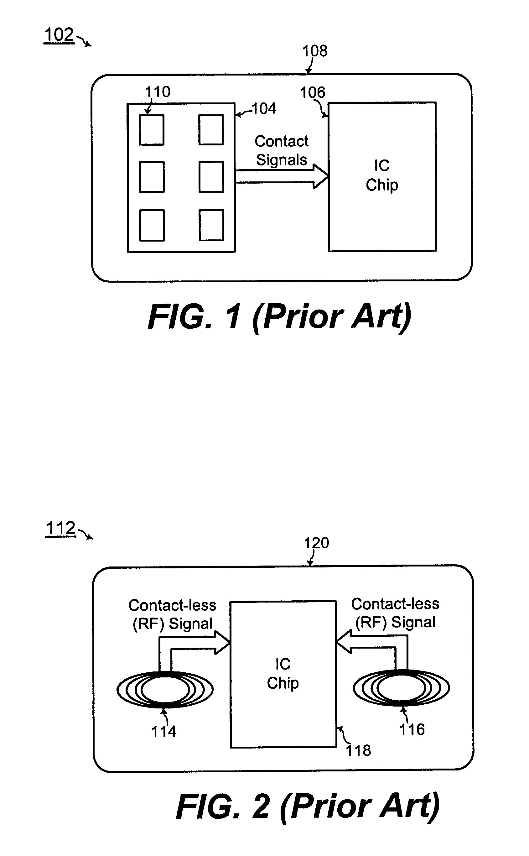 Chip card with simultaneous contact and contact-less operations