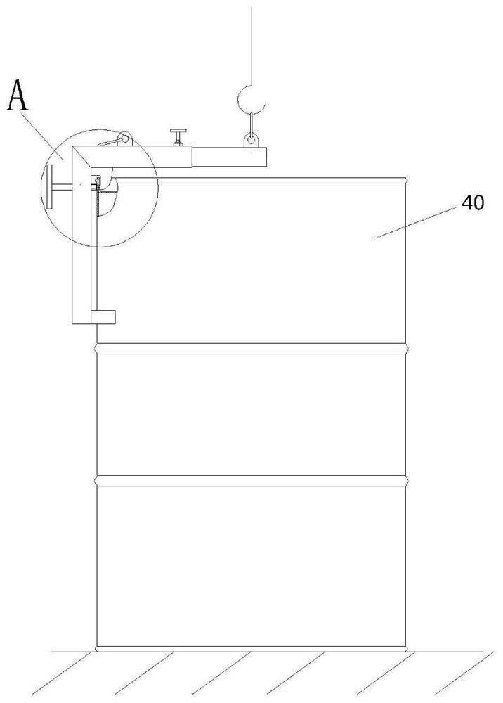 L-shaped oil drum lifting tool