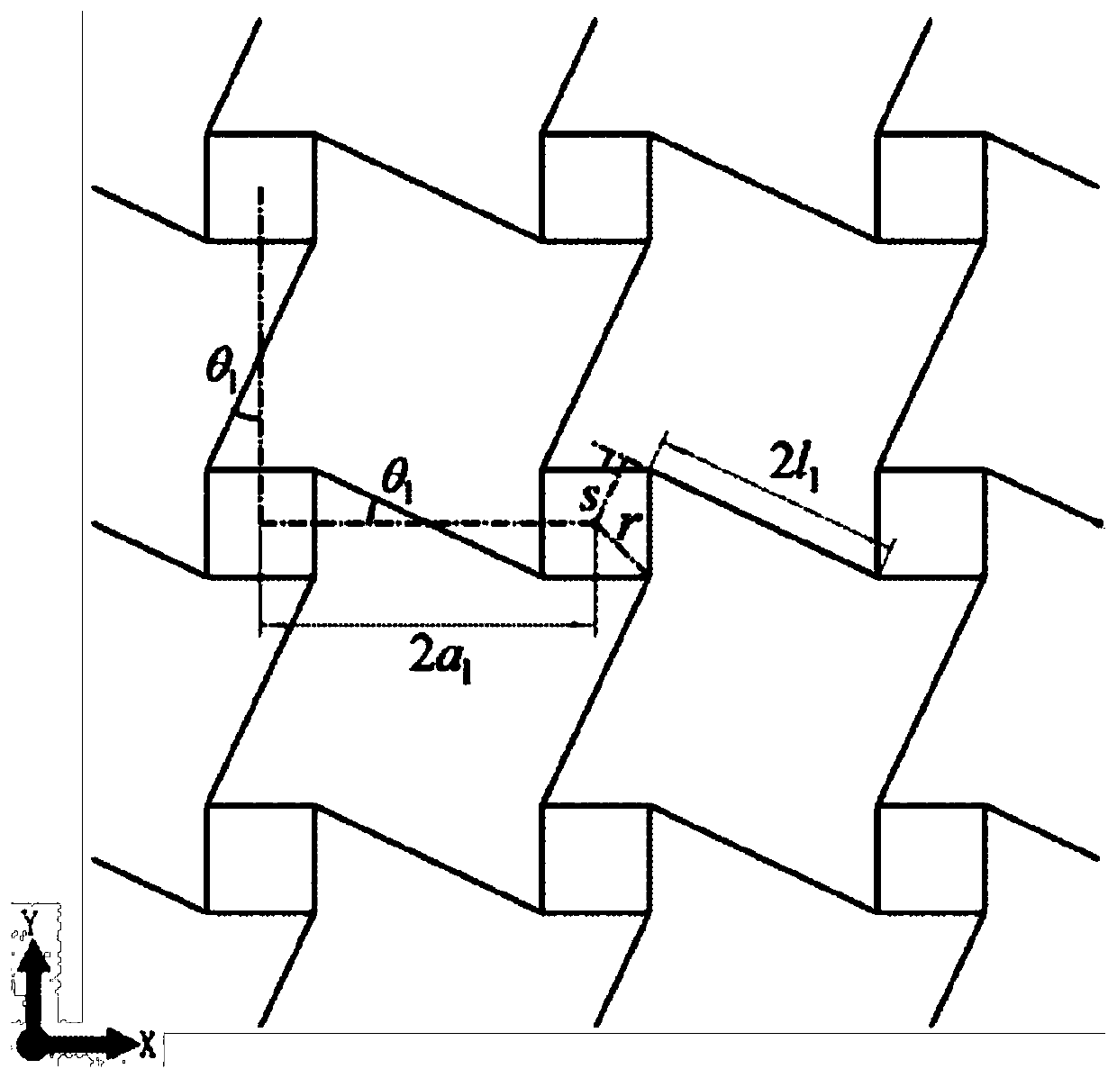 A porous material structure with three-dimensional negative Poisson's ratio