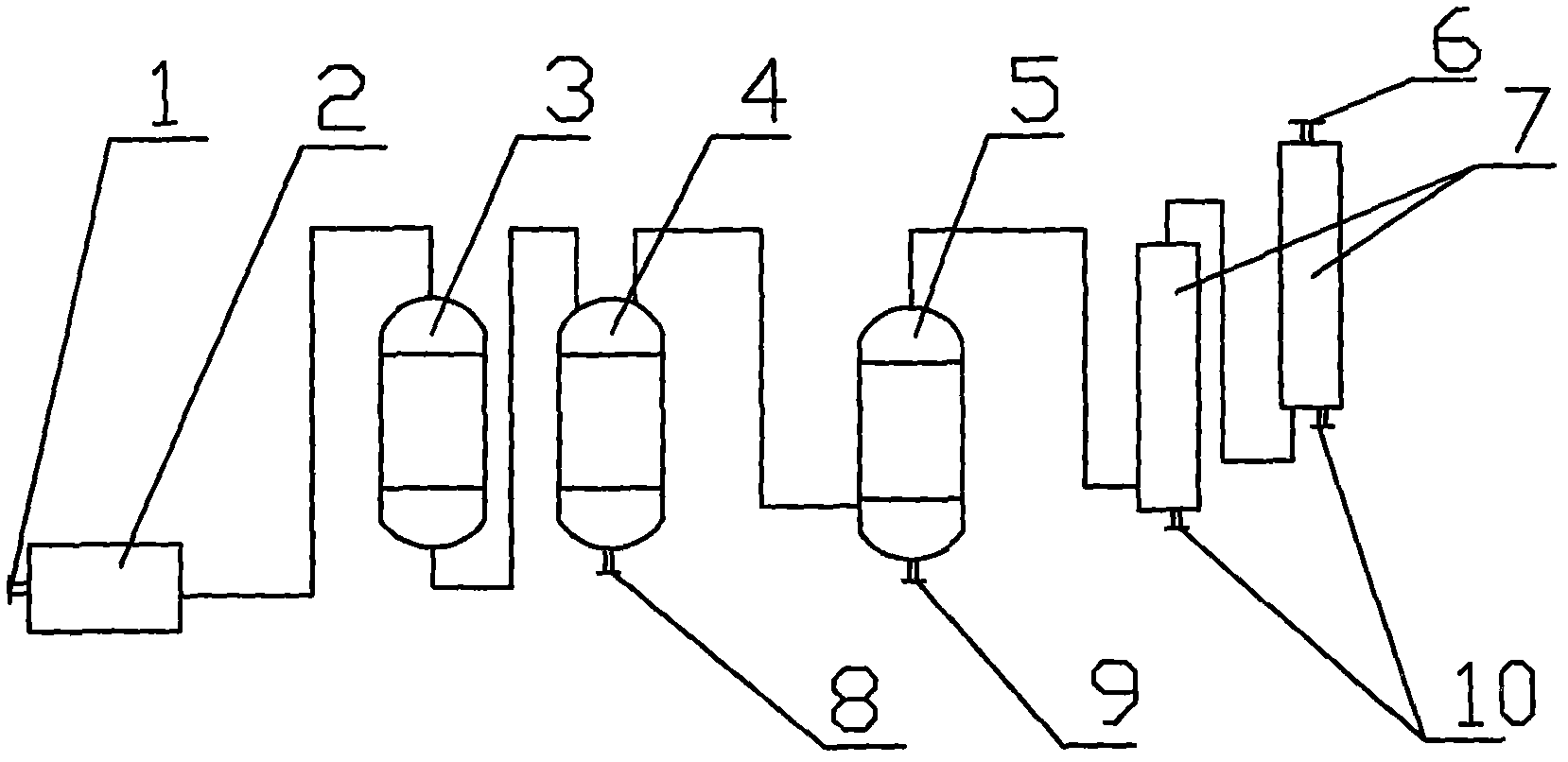 Process and device for treating tail gas during producing trichlorosilane