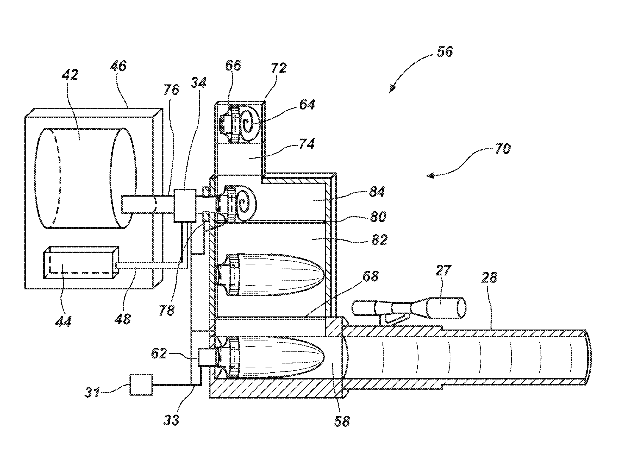 Target-Specific Fire Fighting Device for Launching a Liquid Charge at a Fire