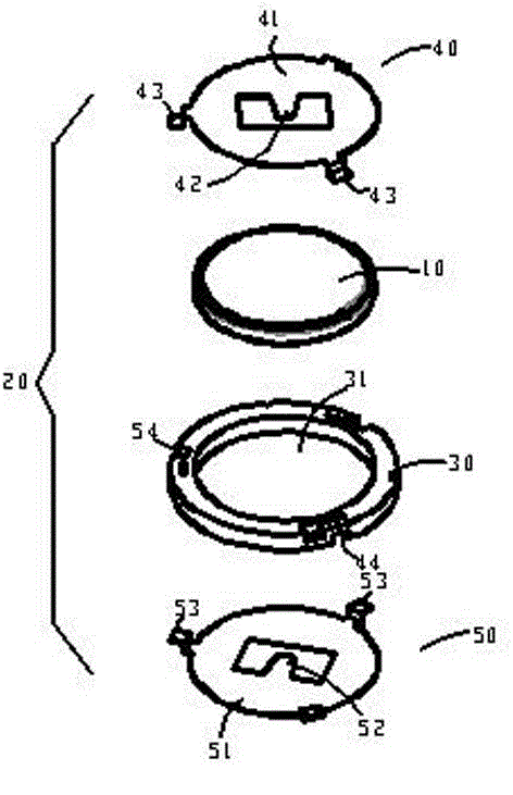 Device suitable for electrical connection of button cell and connection method