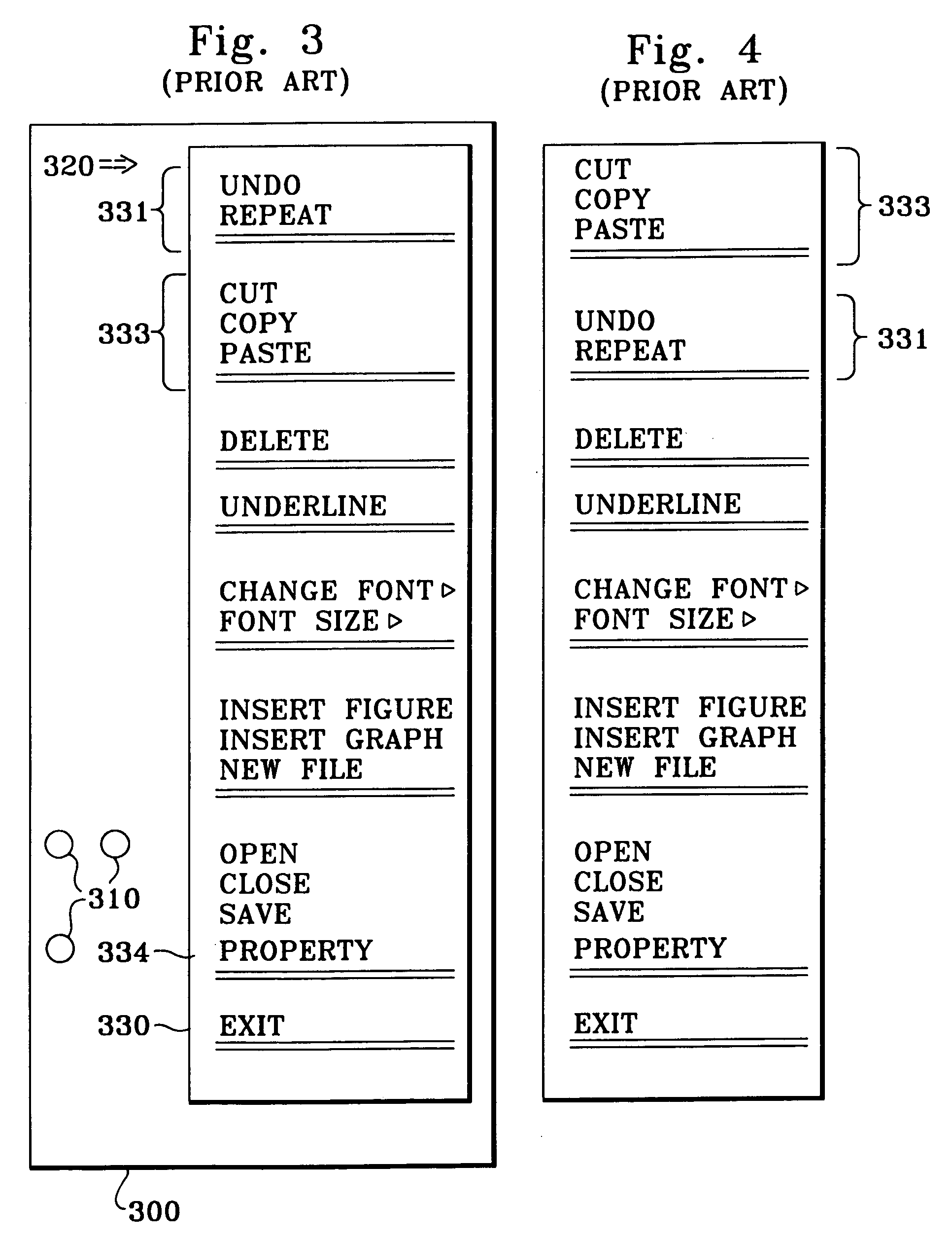 Menu system requiring reduced user manipulation of an input device