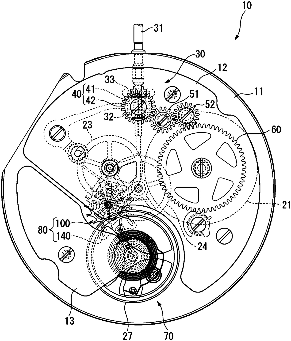 Timepiece component, timepiece movement, and timepiece